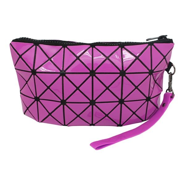 AVERY Toiletry bag, Purple diamond pattern - | Fashiongirl