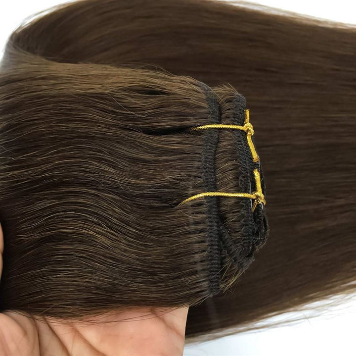 Clip In Extensions - 40 cm #4 Chocolate Brown - | Fashiongirl