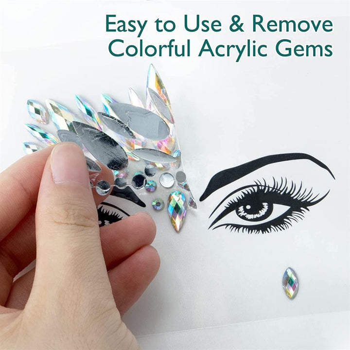 Face Jewels - Face jewellery with rhinestones/diamonds (YT - 11) - | Fashiongirl