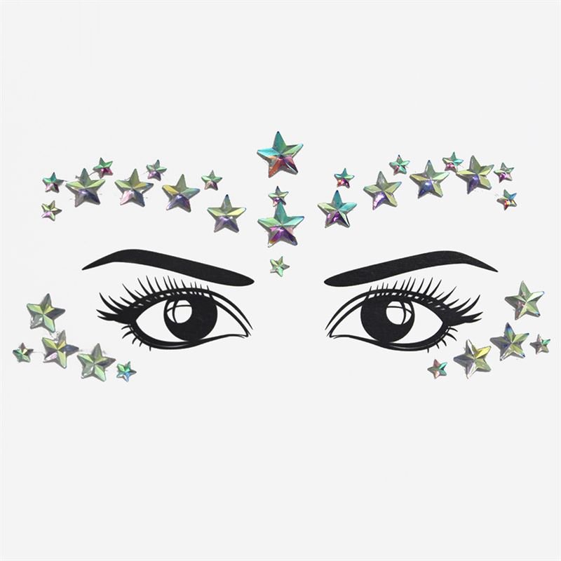 Face Jewels - Face jewellery with rhinestones/diamonds (YT - 51) - | Fashiongirl