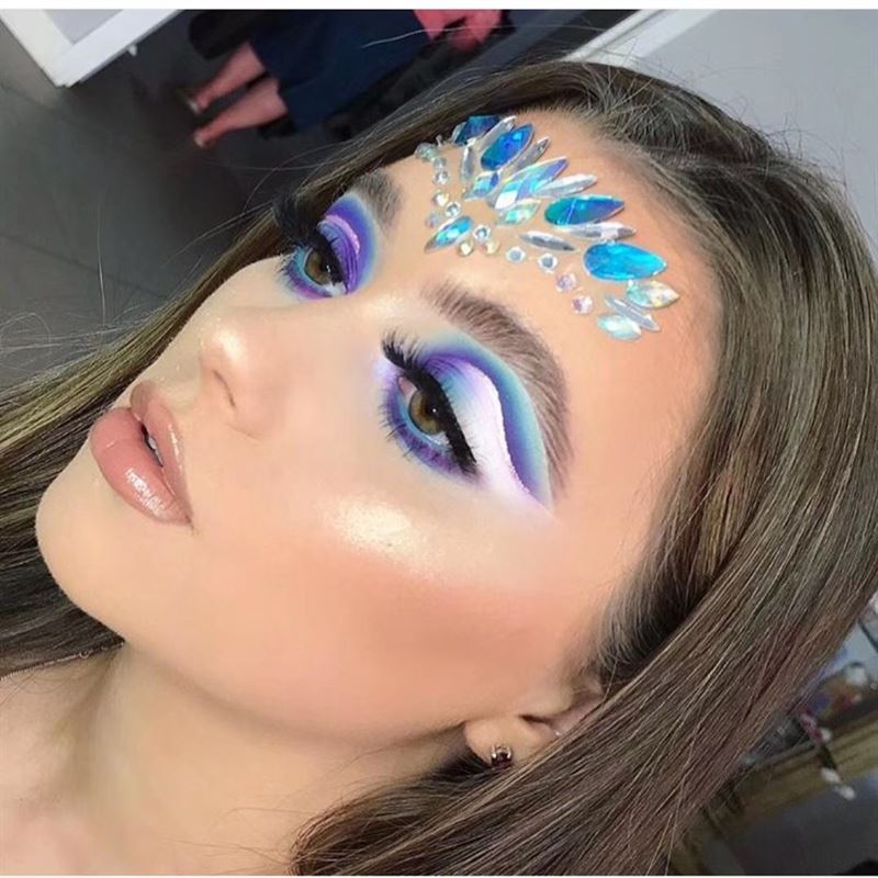 Face Jewels - Face jewellery with rhinestones/diamonds (YT - 89) - | Fashiongirl