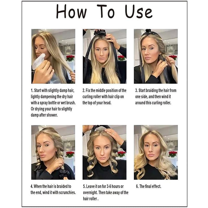 Heatless Hair Curlers - Get beautiful curls without heat - Black - Hair Styling tool | Fashiongirl