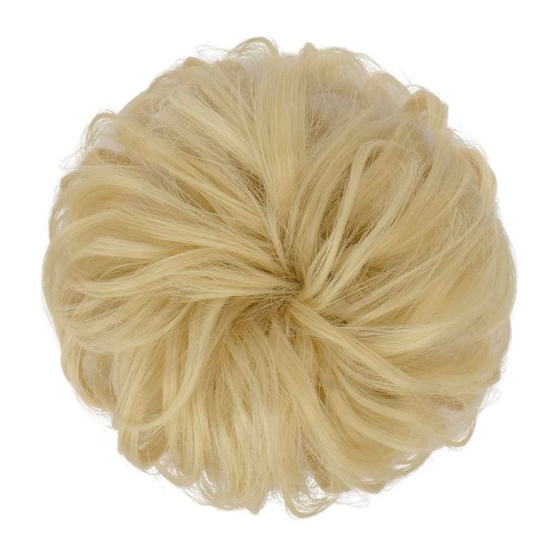 Messy Bun Hair elastic with curly artificial hair - 24T613 Light Bleach Blond - Hair Accessories | Fashiongirl