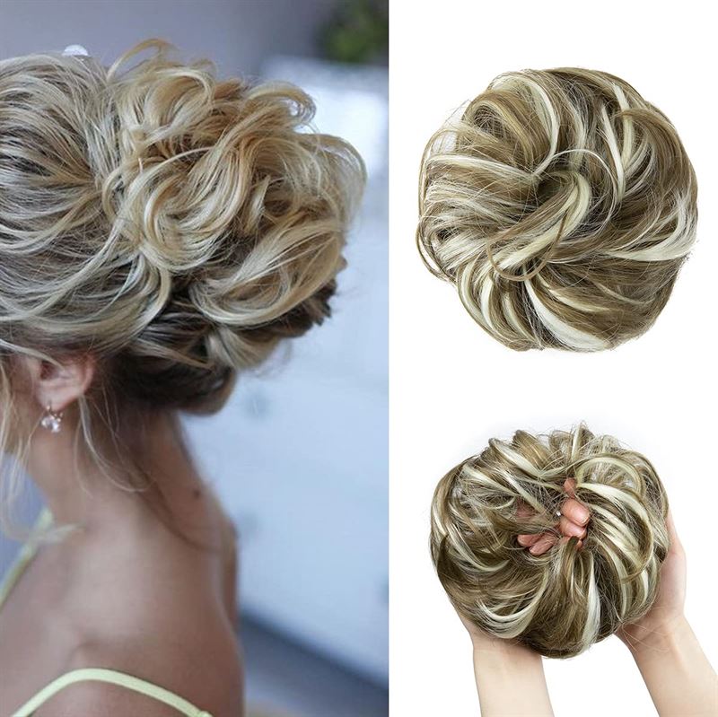 Messy Curly Hair for bun #9H613 - Brown/Blond Mix - Hair Accessories | Fashiongirl