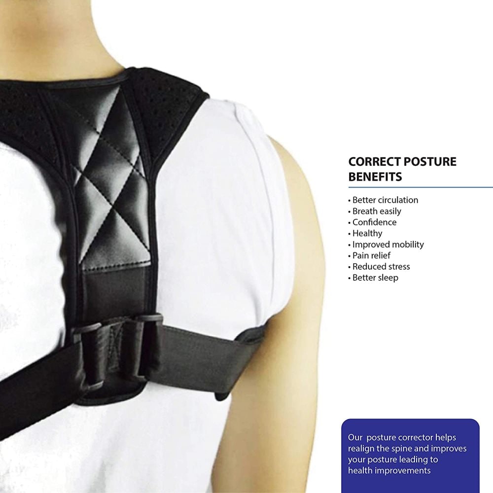Posture support for back & shoulder | Posture 2.0 Posture corrector band, black - Shapewear | Fashiongirl