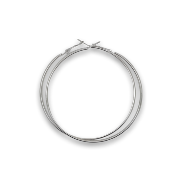 Silver Hoops Mega Size 80 mm - | Fashiongirl