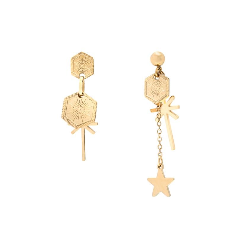 SOHO Sun & Star Earrings - Gold - | Fashiongirl