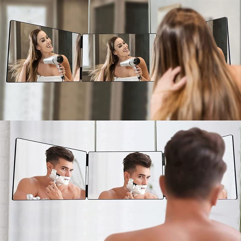 UNIQ 360 Foldable Makeup Mirror with suspension - 3 Fold Hanging Mirror - | Fashiongirl