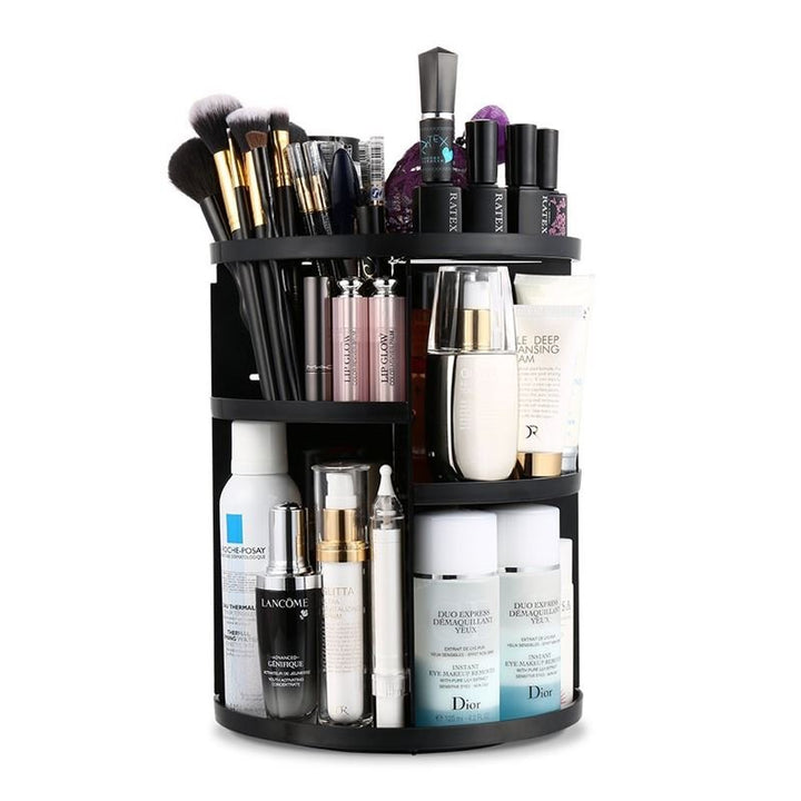 UNIQ 360º Rotating Cosmetic Organiser - Black - Organiser