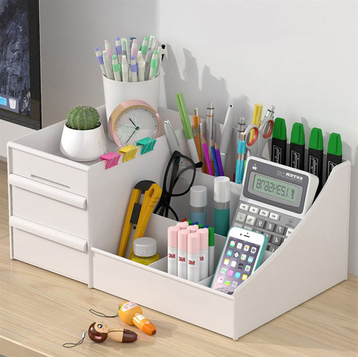 UNIQ Cosmetic Organiser with Two Drawers, White - P110 - Organiser