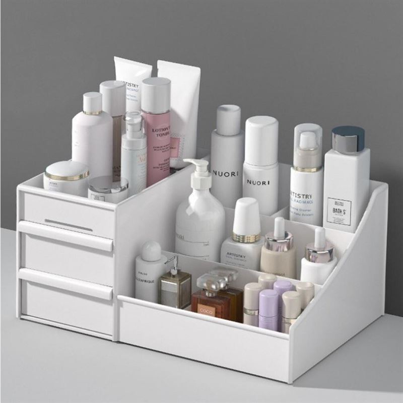 UNIQ Cosmetic Organiser with Two Drawers, White - P110 - Organiser