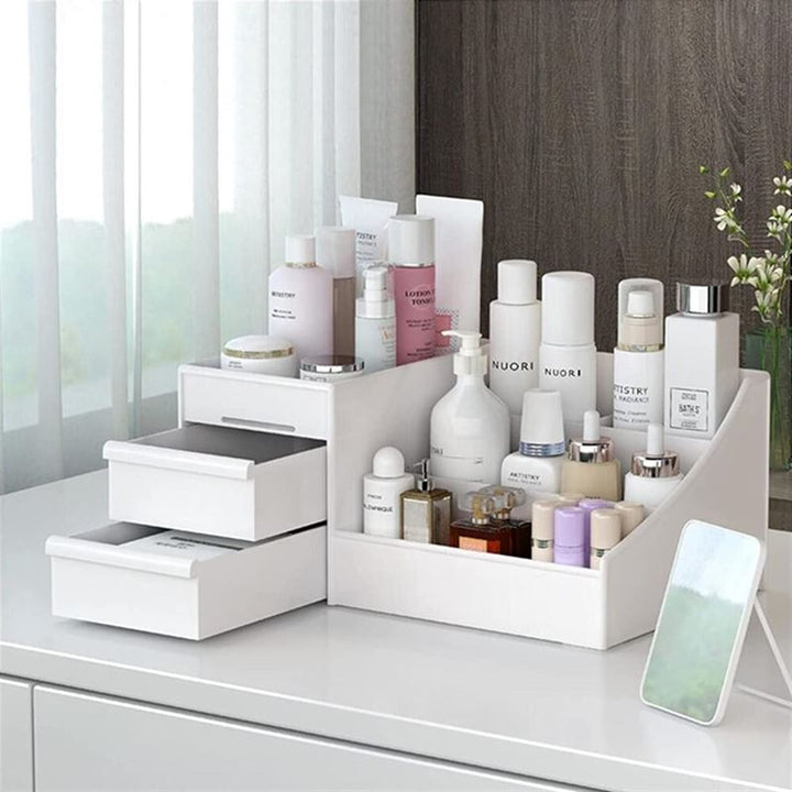 UNIQ Cosmetic Organiser with Two Drawers, White - P110 - Organiser