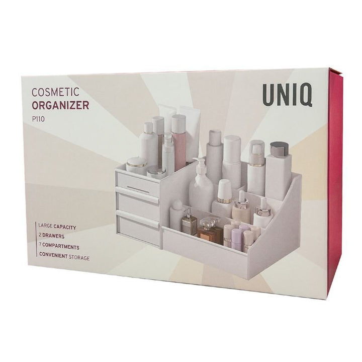 UNIQ Cosmetic Organiser with Two Drawers, White - P110 - Organiser