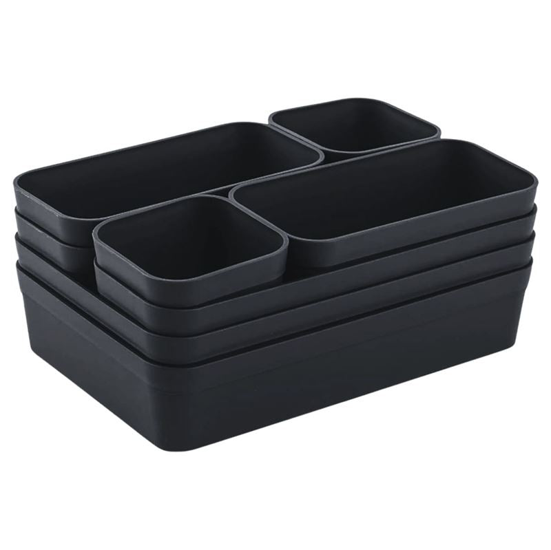 UNIQ Multi Drawer Organiser Set with 8 Boxes - Black - | Fashiongirl