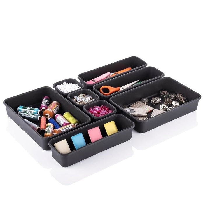 UNIQ Multi Drawer Organiser Set with 8 Boxes - Grey - | Fashiongirl