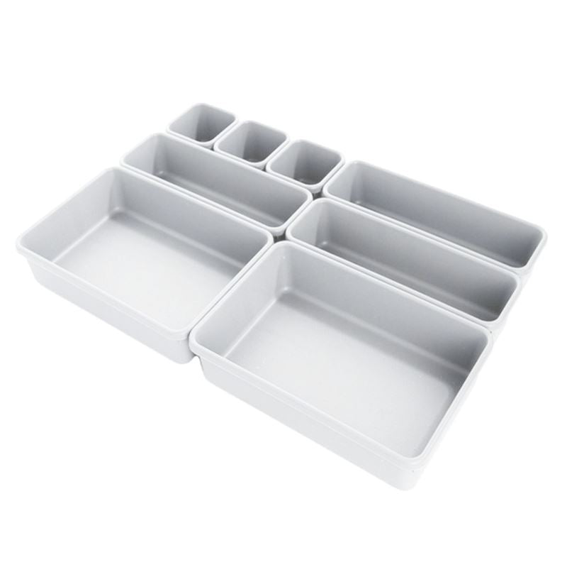UNIQ Multi Drawer Organiser Set with 8 Boxes - White - | Fashiongirl