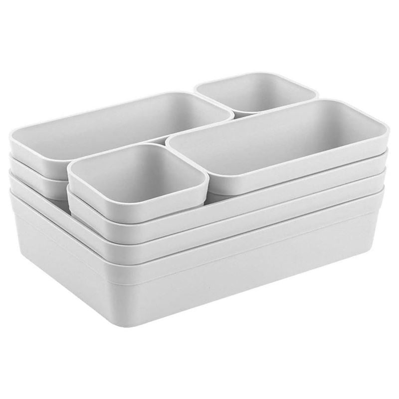 UNIQ Multi Drawer Organiser Set with 8 Boxes - White - | Fashiongirl