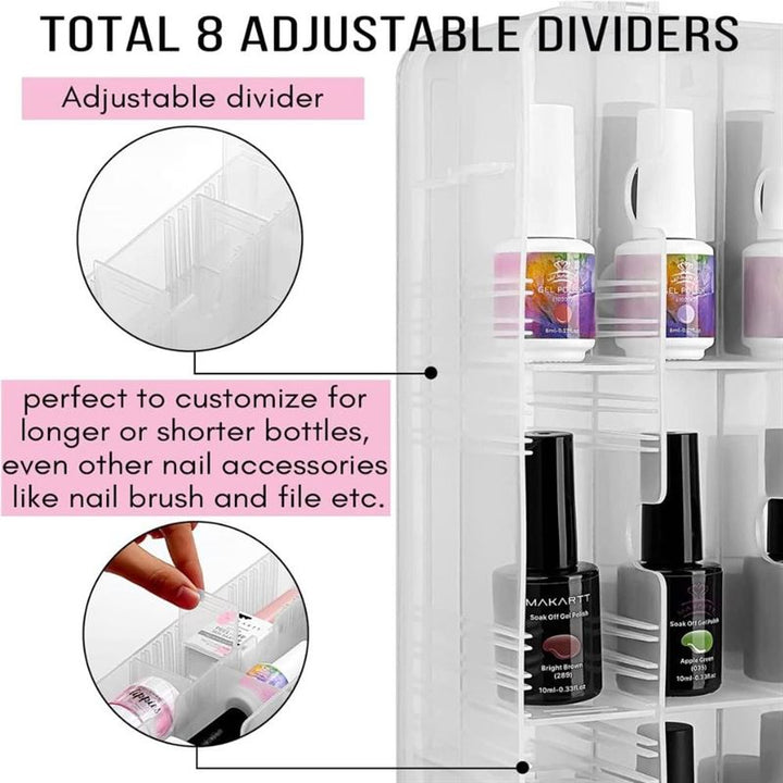 UNIQ Nail Polish Universal Organiser - storage with 48 compartments - | Fashiongirl