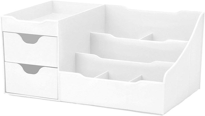UNIQ Organiser for makeup & skincare products with 9 compartments - White - Organiser
