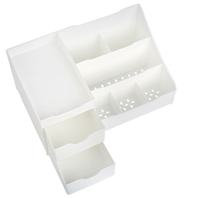 UNIQ Organiser for makeup & skincare products with 9 compartments - White - Organiser