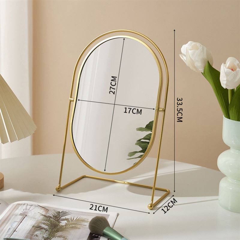 UNIQ Oval Lux Table Mirror - Gold - | Fashiongirl