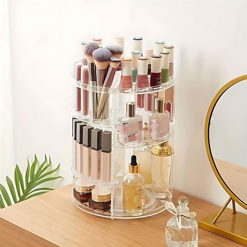 UNIQ 360º Rotating Cosmetic Organiser  - Clear / Transparent