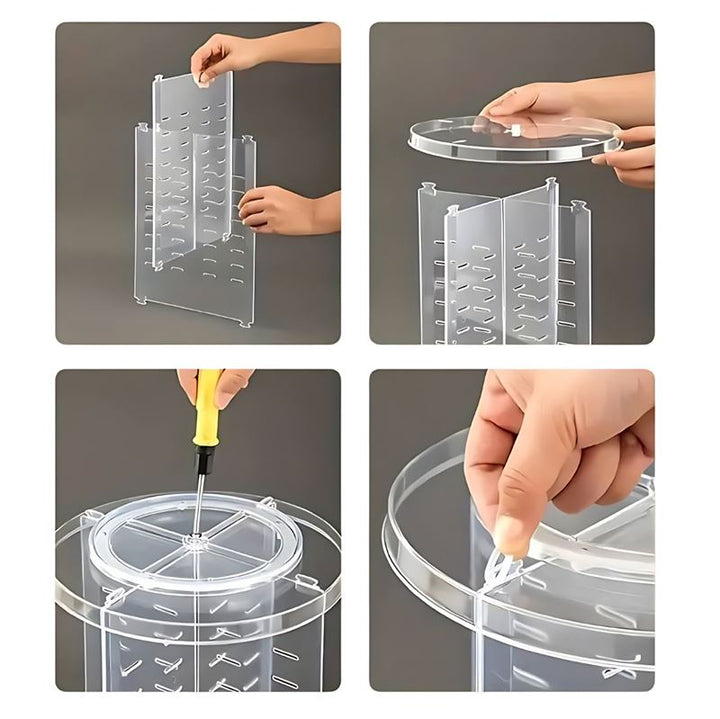 UNIQ 360º Rotating Cosmetic Organiser  - Clear / Transparent