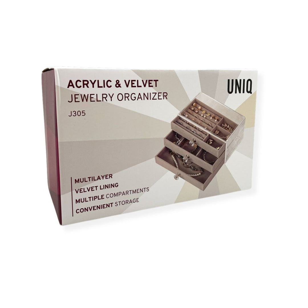 UNIQ Acrylic Jewellery Organiser with 3 drawers - J305