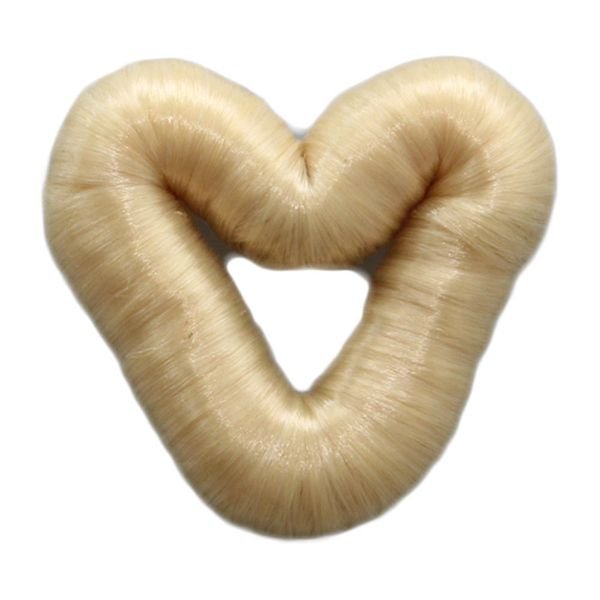 8 cm heart hair donut with artificial hair in various colours - Fashiongirl