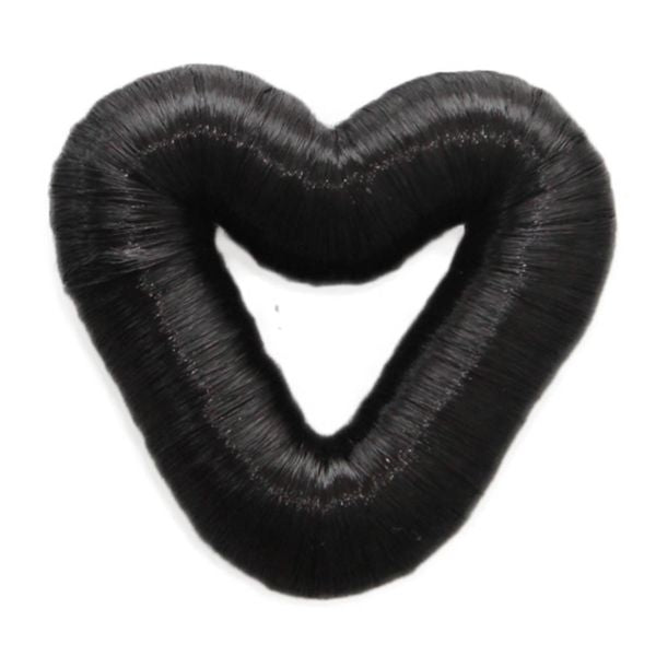 8 cm heart hair donut with artificial hair in various colours - Fashiongirl