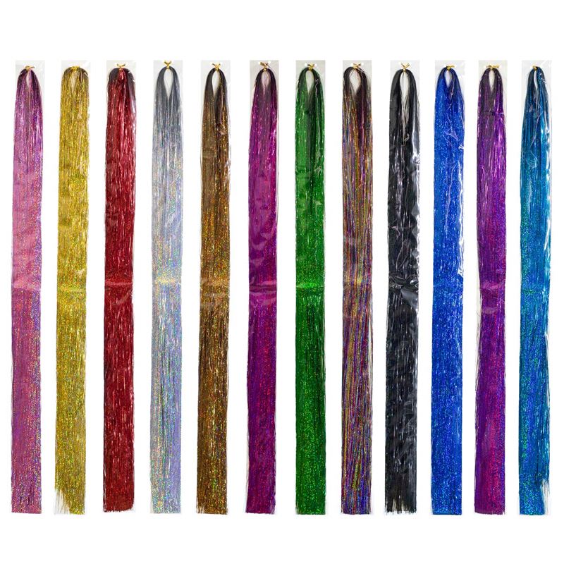 Bling Glitter Extensions 100 pcs glitter hair extensions 80 cm - turquoise - Fashiongirl