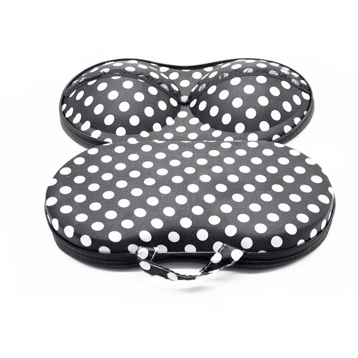 Bra storage bag - Black with white dots - Fashiongirl