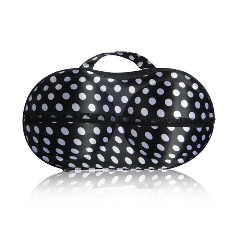 Bra storage bag - Black with white dots - Fashiongirl