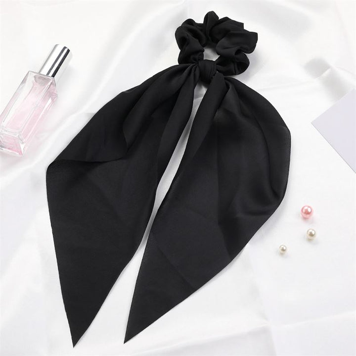 Chris Rubin Giana Scrunchie with scarf - Black - Hair Accessories