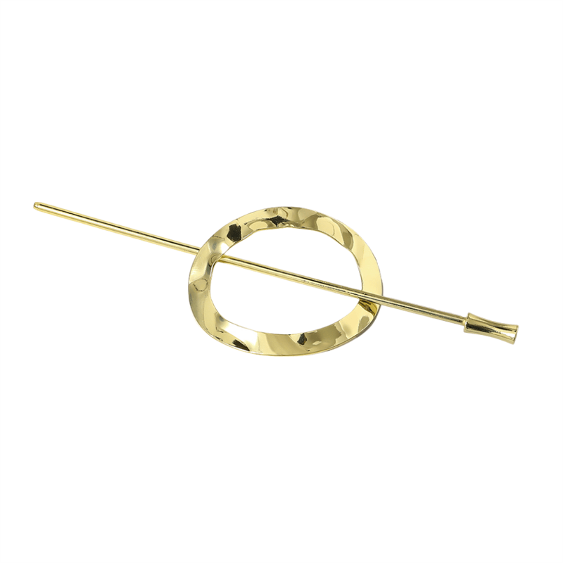 Chris Rubin Nova Oval Sliding Hair Claw - Gold - Fashiongirl