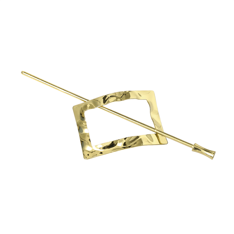 Chris Rubin Nova Rectangle Slide Buckle Hair Claw - Gold - Fashiongirl