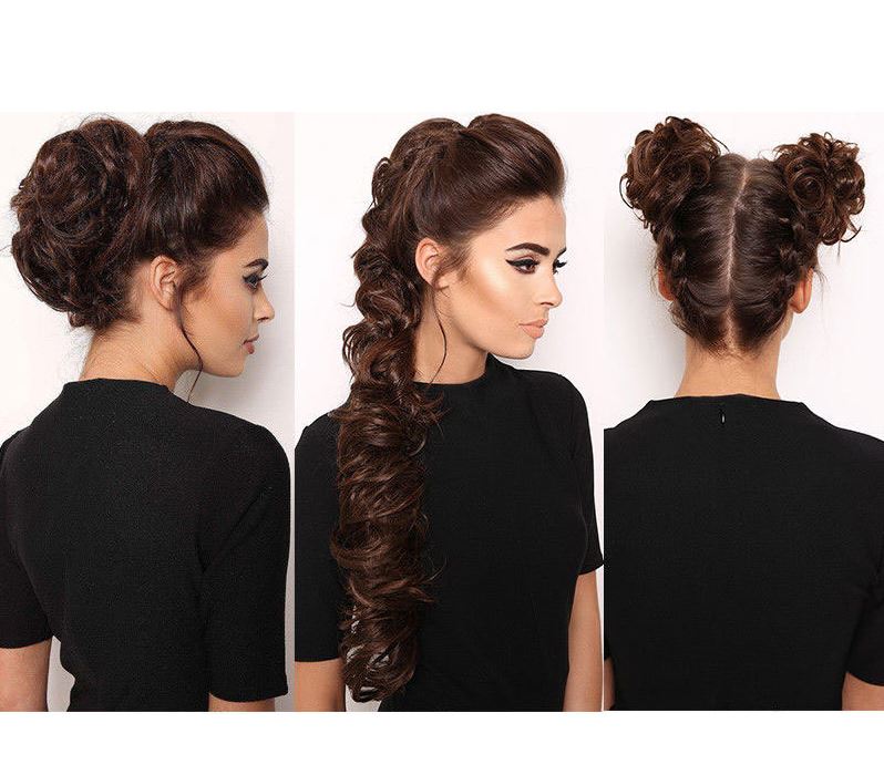 Messy Curly Hair for bun #12 - Light Golden Brown - Fashiongirl