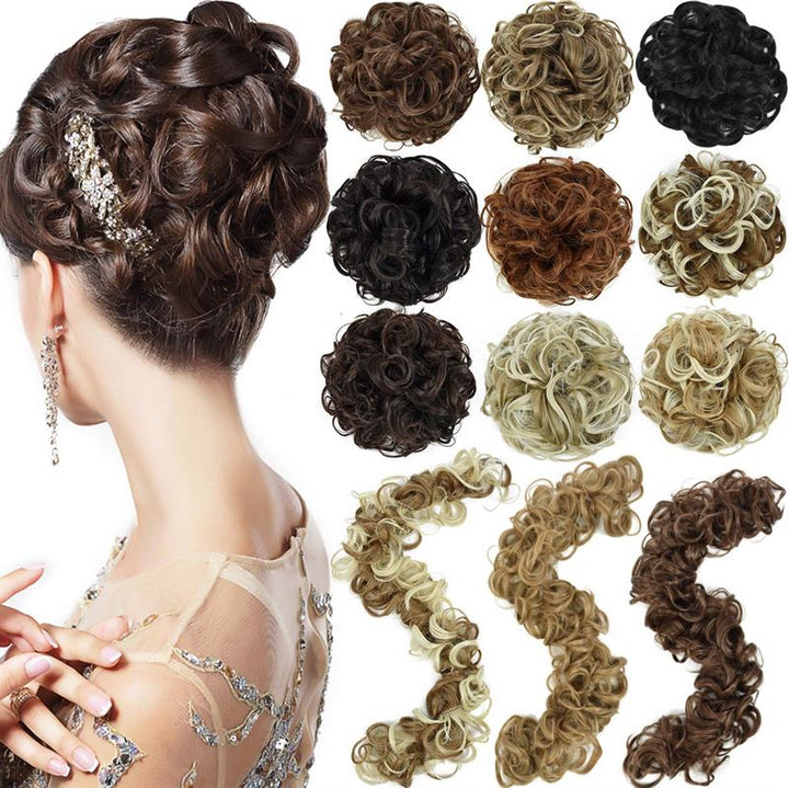 Messy Curly Hair for bun #M6PH613 - Brown/Blond Mix - Fashiongirl