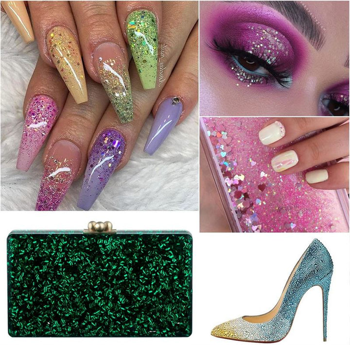 Nail Decoration / Nail Decoration Kit for manicure with pearls, sequins, glitter &amp; diamonds - 48 bottles - Fashiongirl