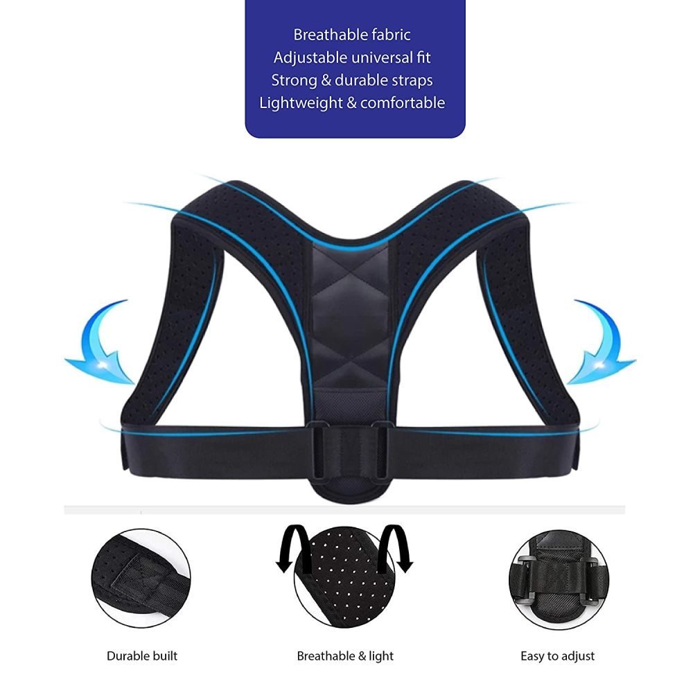 Posture support for back &amp; shoulder | Posture 2.0 Posture corrector band, black - Fashiongirl