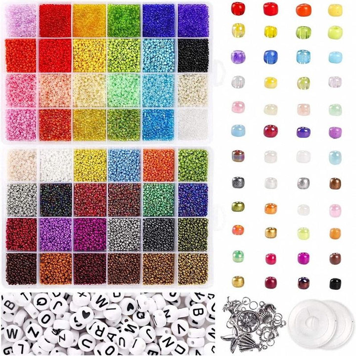 Seed / Rocailles Beads Kiera Kit - KREA DIY Jewellery Kit with different beads - 35000 pcs - Fashiongirl