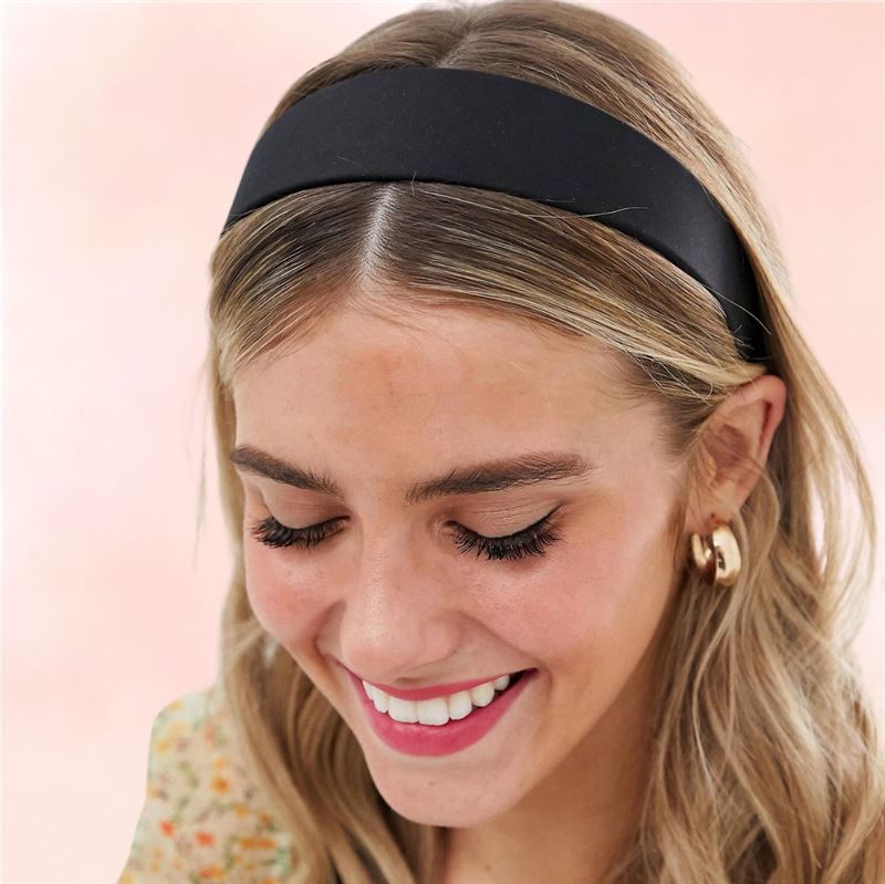 SOHO Classic Satin Headband - Black - Hair Accessories