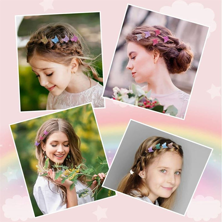 SOHO Mini Butterfly Hair Claws / Hair Decorations - 50 pcs Butterfly Hair Claws Multicolour - Hair Accessories