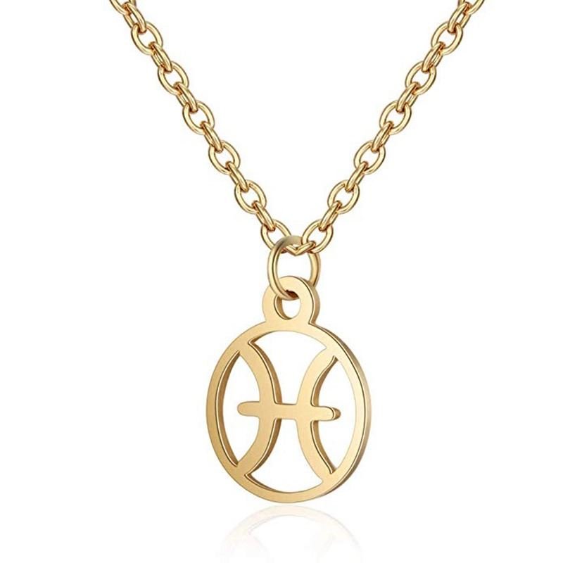 Zodiac Necklace: Pisces - Zodiac, Gold - Fashiongirl