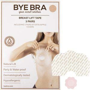 Bye Bra Push-Up Breast Tape Size F-H + Satin Nipple Covers