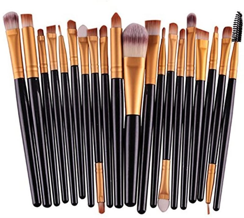 Professional Makeup Brushes 20 pieces - Gold/Black
