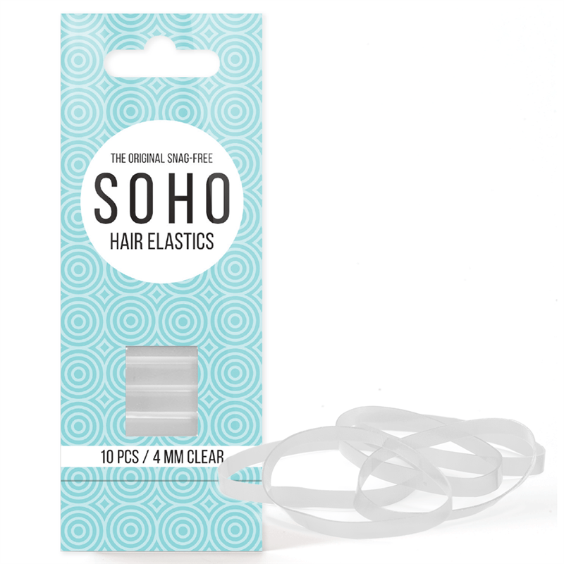 SOHO Snag-Free Hair Ties, Transparent - 10 pcs