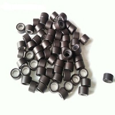Microrings with Silicone for Extensions - Brown 100 pcs
