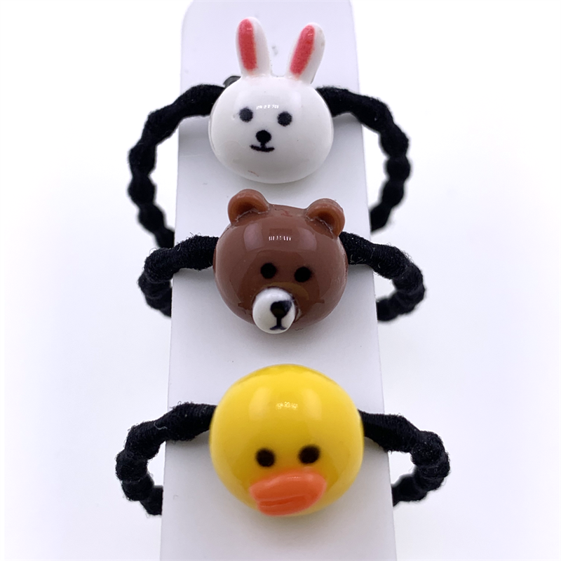 Hair elastics for children 3 pcs | Bunny, Bear & Duck