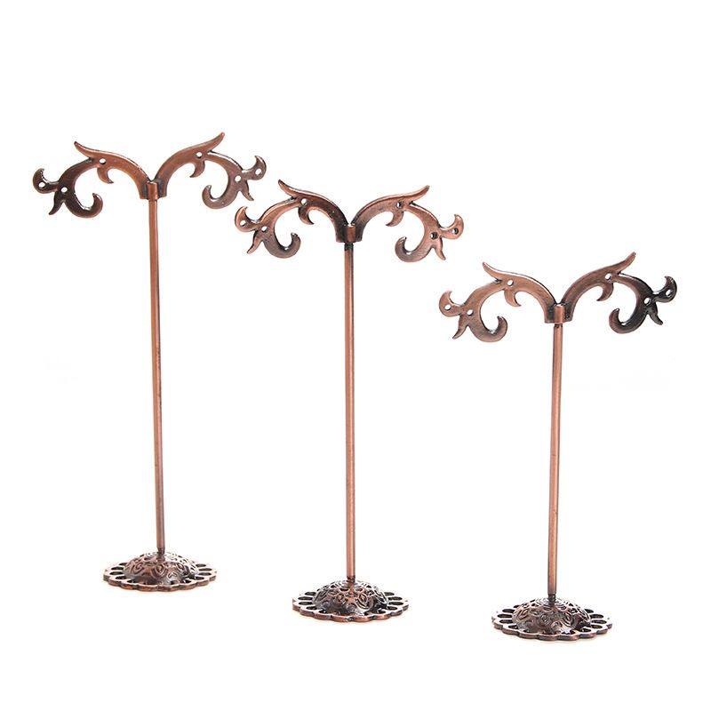 Small jewelry trees for earrings, set of 3, bronze